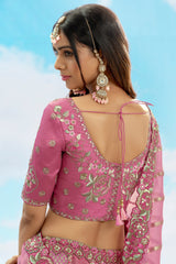 Silk Floral Embroidered and Sequin Worked Lehenga
