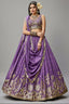Purple Georgette Sequin Embroidered Lehenga - red georgette saree embroidered