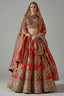 Red Silk Bridal Lehenga with Double Dupatta - red silk saree
