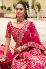 Pink Silk Heavy Worked Bridal Lehenga