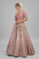 Light Pink Silk Heavy Worked Bridal Lehenga