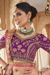 Multi Colored Silk Zari Woven Traditional Lehenga