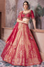 Crimson Pink Banarasi Tissue Silk All Over Woven Lehenga - crimson silk saree