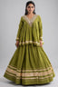 Parrot Green Cotton Mirror Worked Peplum Chaniya Choli