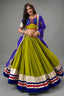 Parrot Green Cotton Chaniya Choli with Lace Work