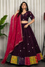 Wine Art Silk Sequin Embroidered Chaniya Choli