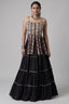 Black Art Silk Chaniya Choli with Kachchi Mirror Work