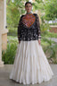 Pearl White Cotton Flared Peplum Chaniya Choli with Kachchi Work