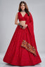 Red Rayon Chaniya Choli with Kachchi Mirror Work