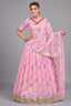 Pink Cotton Rayon Floral Printed Lehenga Choli