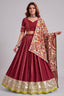 Maroon Chanderi Gota Patti Lehenga with Printed Dupatta
