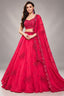 Bright Pink Georgette Embroidered Lehenga Choli with Sequins & Dori Work