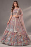 Soft Lilac Net Lehenga Choli with Pastel Floral Thread Work & Sequins Accent