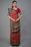 Maroon Gaji Silk Traditional Gharchola with Contrast Pallu and Border - maroon silk saree
