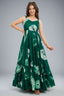 Teal Green Rayon Shibori Printed Long Flared Kurti - red rayon saree