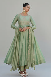 Art Silk Embroidered Anarkali Kurti Set