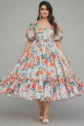 Off White Rayon Digital Printed Kurti