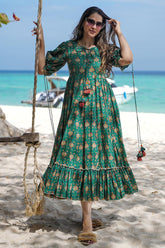 Green Rayon Digital Printed Kurti