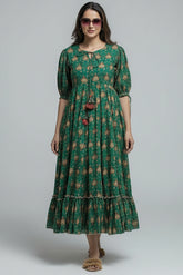 Green Rayon Digital Printed Kurti