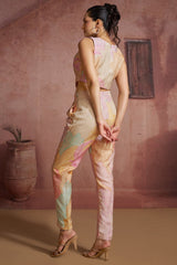 Multi Colored Muslin Silk Printed Co-Ord Set