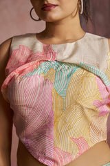 Multi Colored Muslin Silk Printed Co-Ord Set