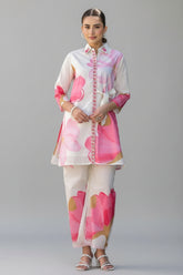 Pink and White Printed Co-Ord Set