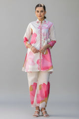 Pink and White Printed Co-Ord Set