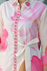 Pink and White Printed Co-Ord Set