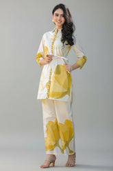 Green and White Printed Co-Ord Set