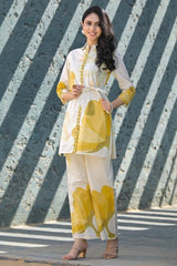 Green and White Printed Co-Ord Set