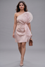 Blush Pink Organza Modal Silk One Shoulder Dress