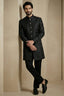 Black Jacquard Indo Western Set