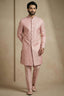 Light Pink Jacquard Indo Western Set