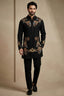 Black Silk Embroidered Kurta Set