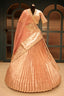 Pink Tissue Pleated Lehenga with Zardosi and Beads Work - pink saree