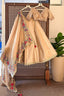 Golden Tissue Silk Lehenga with Petit Point Parsi Embroidered Border Dupatta - red silk saree embroidered