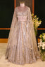 Silver Mirror Worked Embellished Lehenga - silver saree