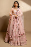Light Pink Silk Designer Beaded Worked Lehenga - pink silk saree