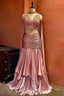 Radiant Blush Fish-Cut Lehenga with Crystal Embellished Choli - blush saree holi