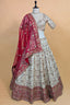 Cream Raw Silk Beaded and Zardosi Worked Lehenga - cream silk saree