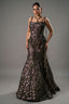 Green Net Sequinned Fish Cut Lehenga with Corset Blouse - Front View