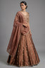 Brown Tissue Zardosi and Cutdana Worked Lehenga