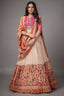 The Cream Silk Pleated Paithani Lehenga Ensemble with Embellished Blouse