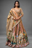 The Multi-Chromatic Tissue Silk Shikargah Lehenga with Chevron Hand-Embellished Choli