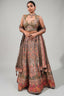 Olive Green Silk Lehenga Set featuring Cutout Halter-Neck Blouse