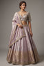 Lilac Purple Ombre Tissue Woven Lehenga