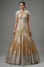 Champagne Gold Net Couture Gown - Front View