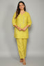 Light Green Cotton Embroidered Co-Ord Set - red cotton saree embroidered