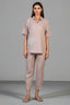 Full length elegant silhouette of contemporary Dusty Rose Pink Linen Co-Ord Set