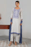 Full length elegant straight cut silhouette of Off White Linen Embroidered Kurti Set